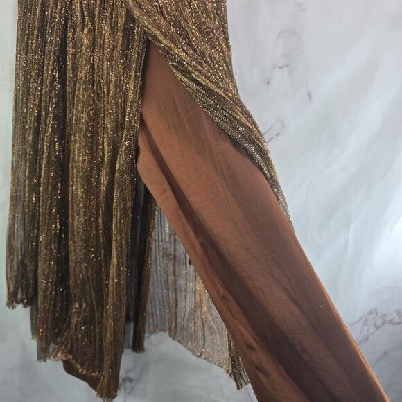 Anthropologie Skirt Womens XS 0 Midi Sparkle Shimmer Metallic Maeve Capri Pants - Picture 6 of 16